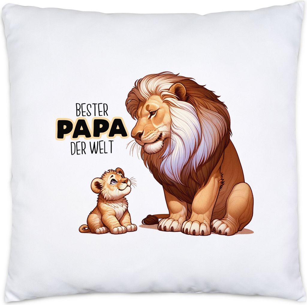 Bester Papa der Welt Löwen Papa Kissen Inkl. Füllung - Zum Vatertag