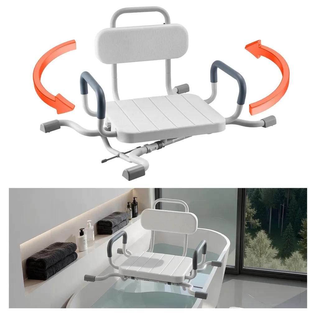 Siège pivotant pour cabine de douche, aide à la toilette handicapé 100kg