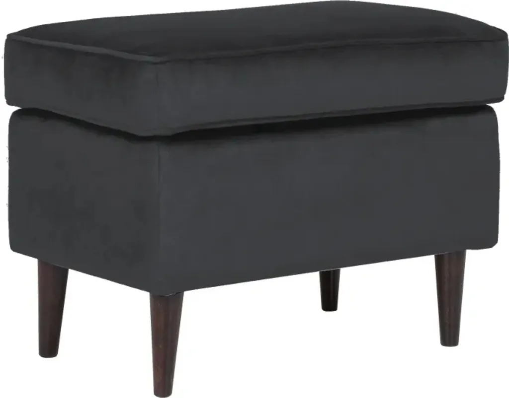 Repose-pieds ALENKA 1 noir rembourré en tissu - Confort ergonomique