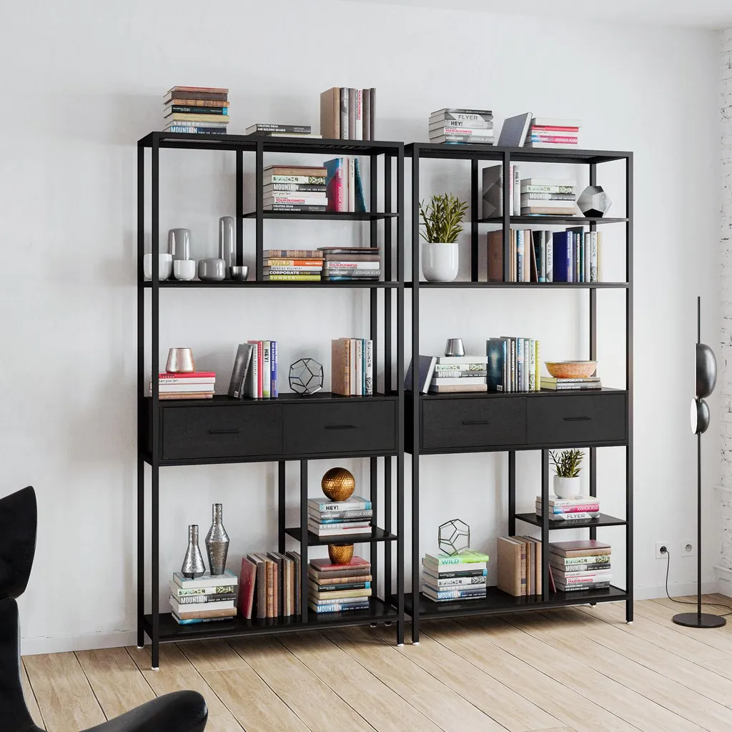 Étagère de Rangement Style Industriel 6 Niveaux pour Salon et Bureau Chic