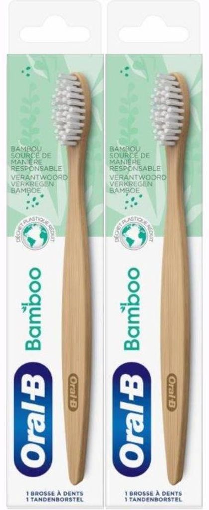 Oral-B Bambuszahnbürste – Weiß – 2er-Pack