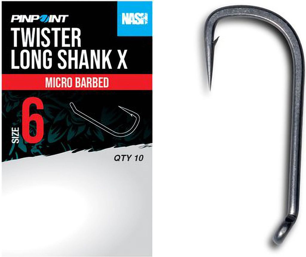 Nash Twister Langschaft X Barbed Karpfen Haken r. 4