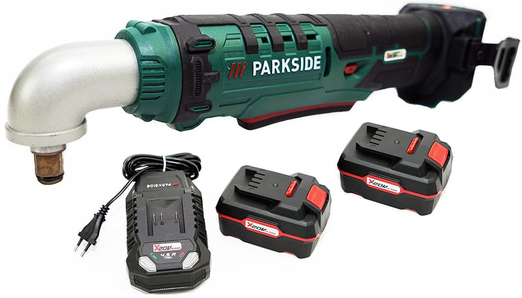 Parkside 20V Akku Winkelschlagschrauber PAWS 20 A1 Winkel Schlagschrauber 1/2 Zoll inkl. 2 x Akku (4Ah) u. Ladegerät