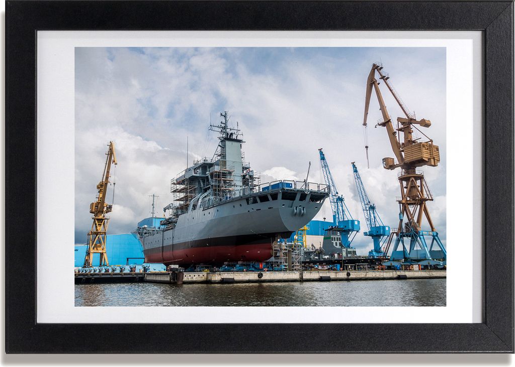 Bild 30x20 MDF-Rahmen, Wandkunst Shipyard Schiff Produktbild 