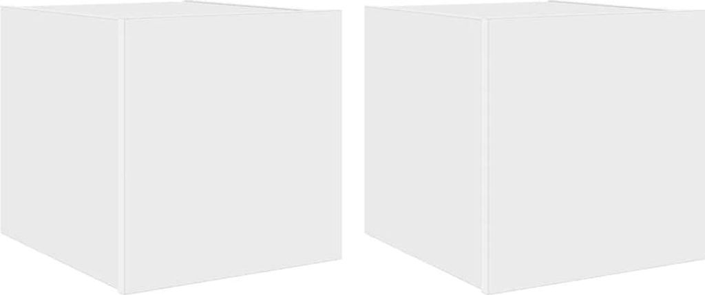 vidaXL TV-Wandschränke mit LED-Leuchten 2 Stk. Weiß Produktbild 