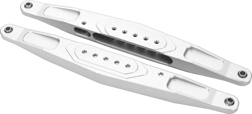 2PCS RC Rear Lower Längslenker Aluminiumlegierung Hochfest für Losi Baja Rey Hammer 1/10 Auto Silber