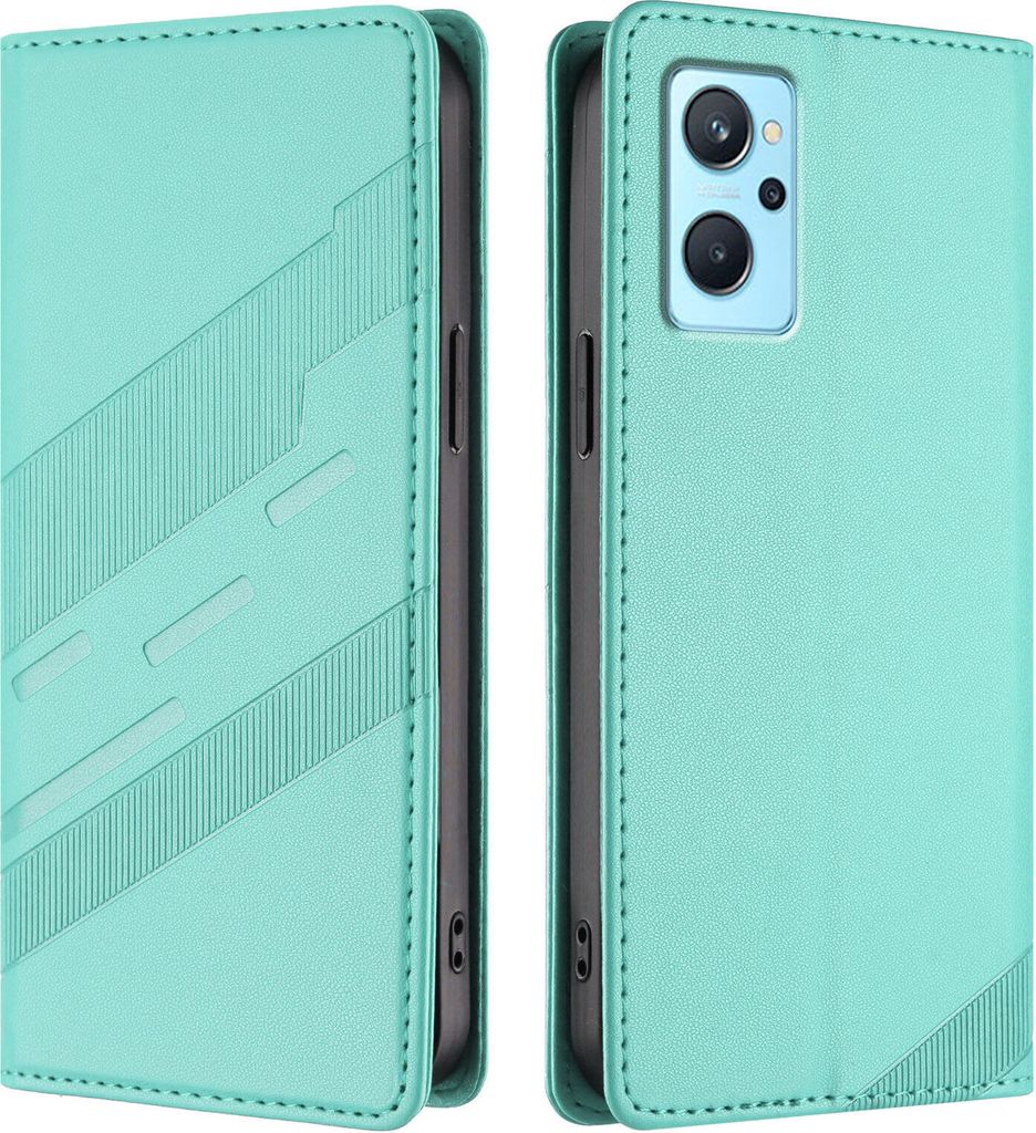 Hülle für Oppo K10 4G, Kunstleder Brieftaschen Handyhülle mit Kartenfach und Standfunktion Türkis