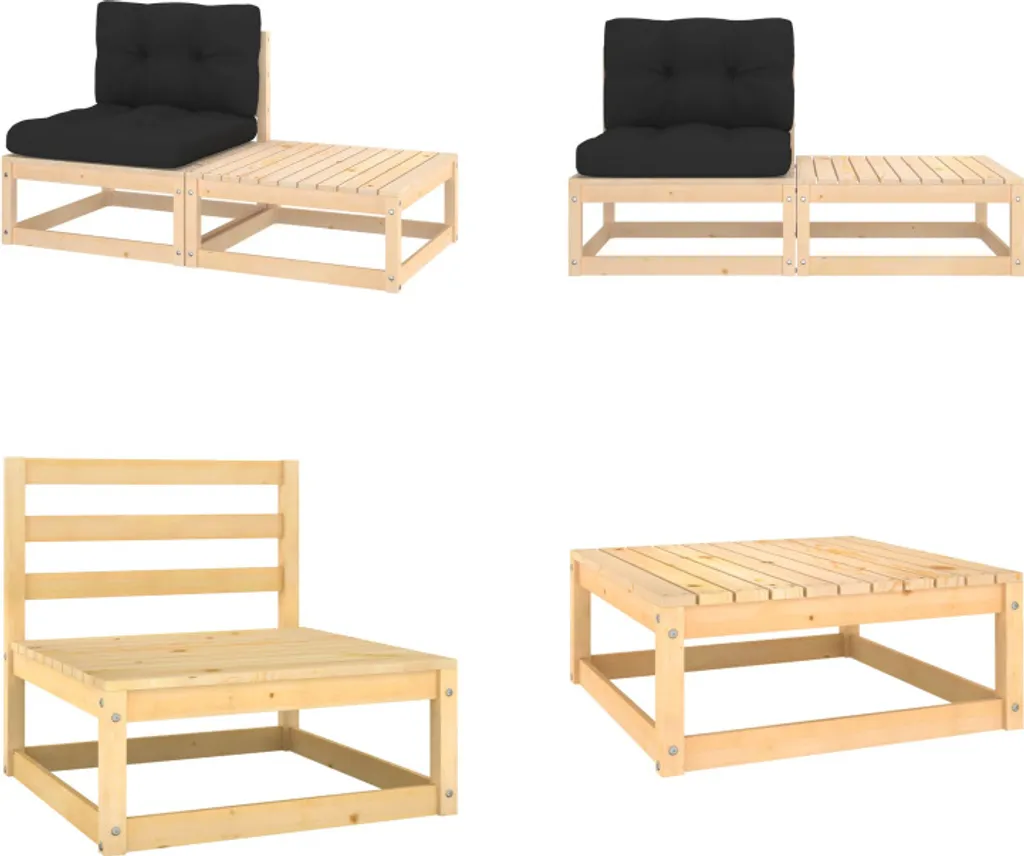 Set Salotto da Giardino 2 Pezzi in Pino Massiccio vidaXL con Cuscini
