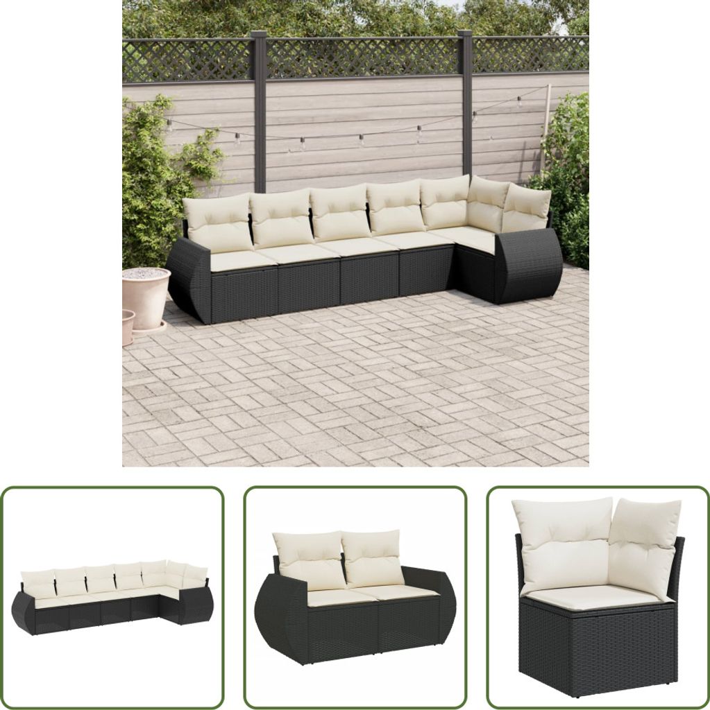The Living Store 6-tlg. Garten-Sofagarnitur mit Kissen Produktbild 