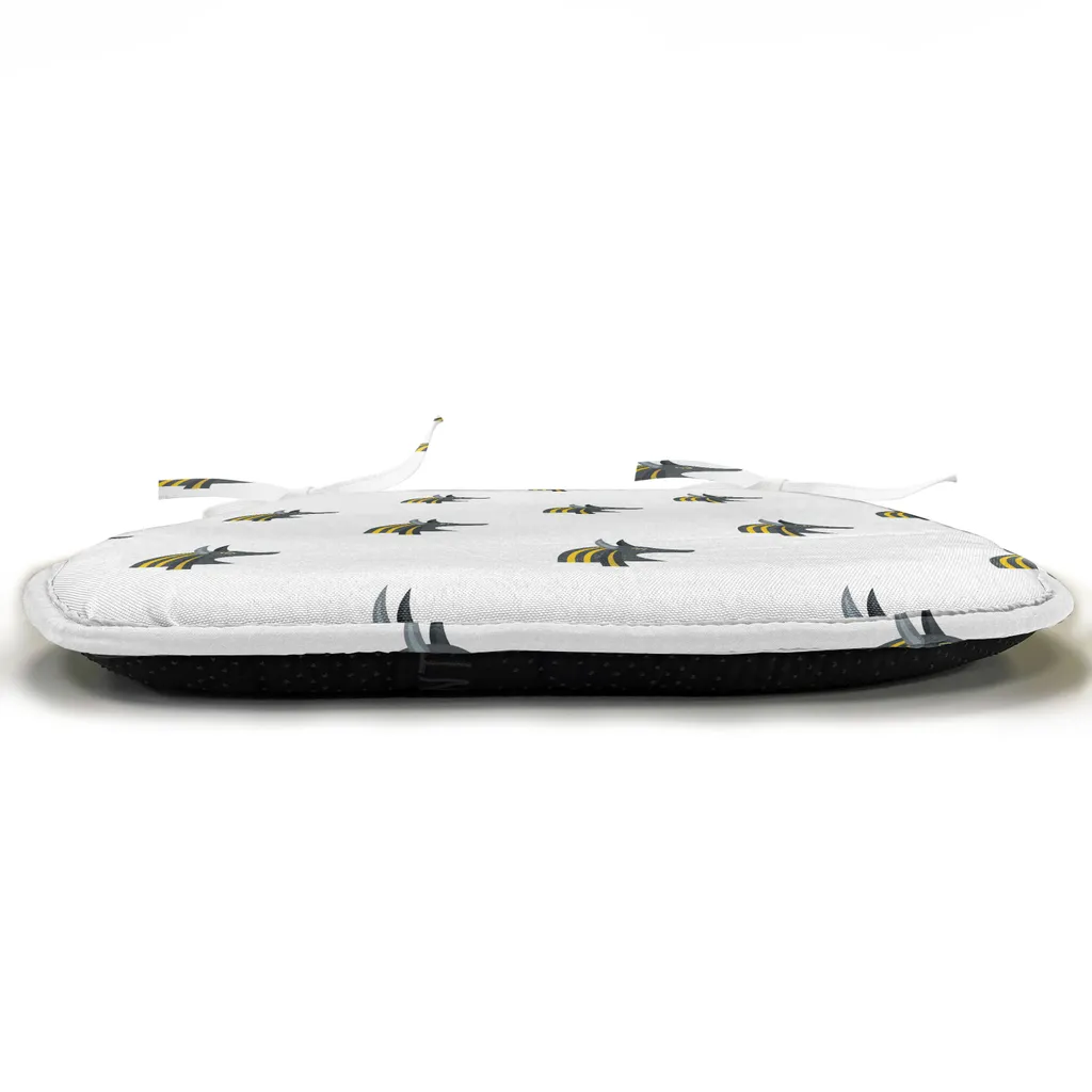 ABAKUHAUS imbottitura egiziana per sedie da sala da pranzo, Jackal Kopf Timeless Formular, cuscino decorativo impermeabile con cinturini per sedie da cucina, 40 cm x 40 cm - confezione da 12, giallo, nero e grigio - 3