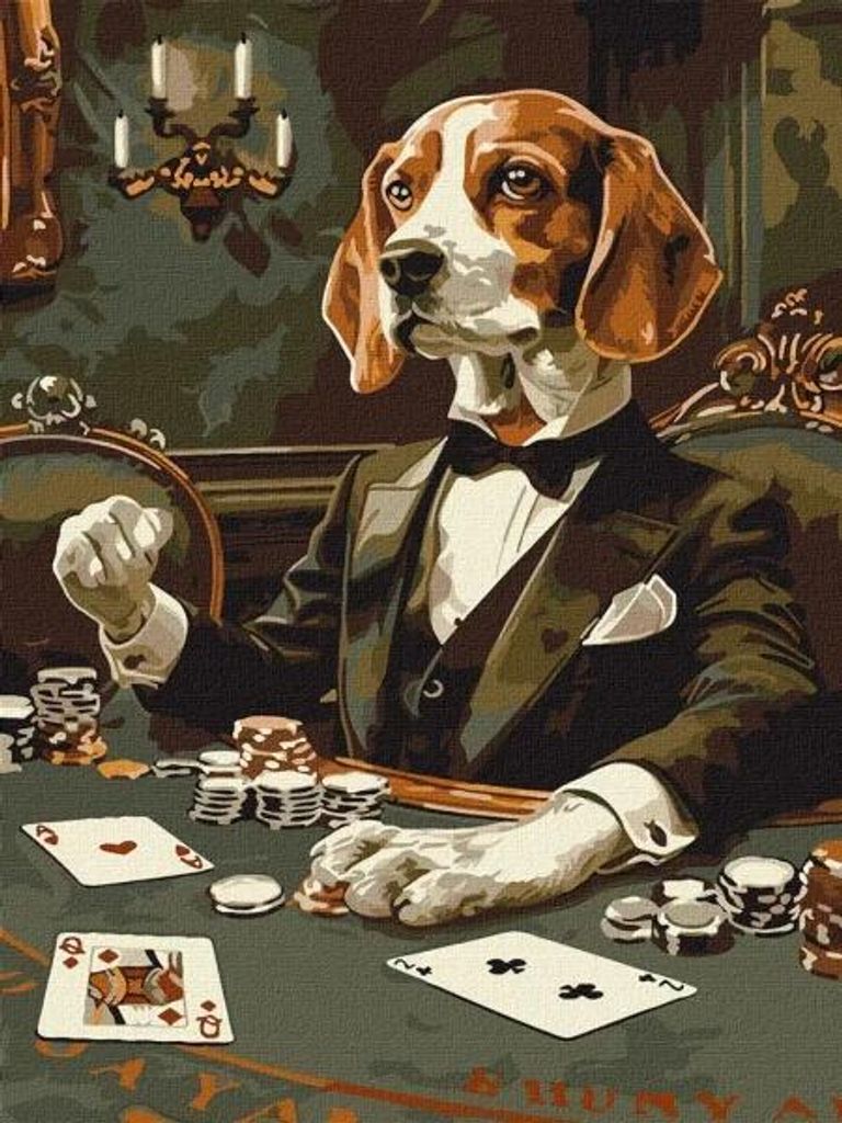 Malen nach Zahlen – Der spielfreudige Beagle 30 x 40 cm – Ideyka