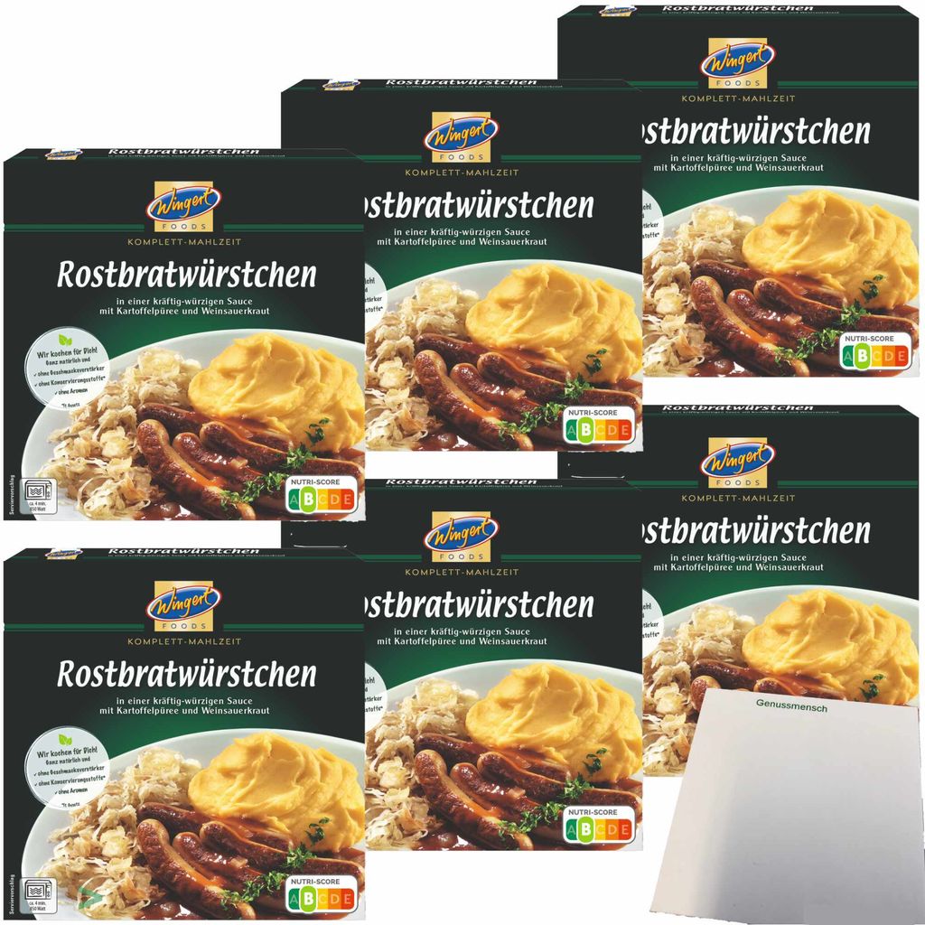 A stack of Wingert Rostbratwürstchen product boxes.