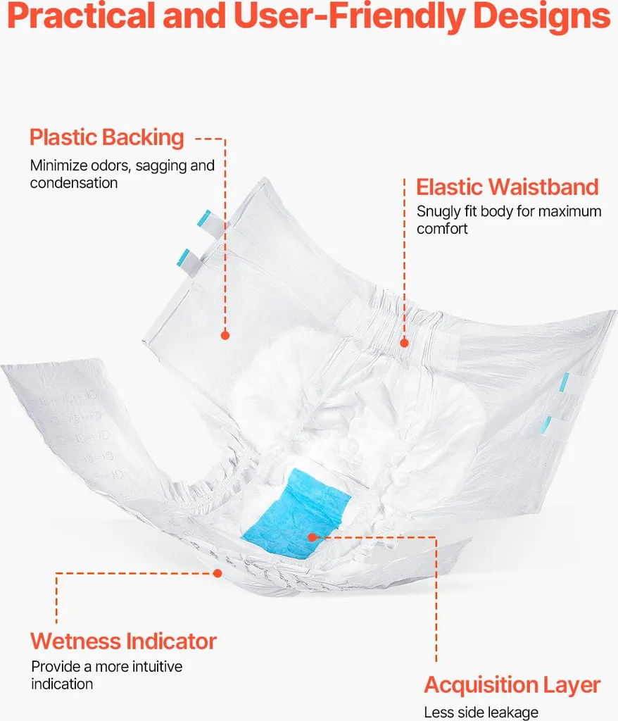 Slip Absorbant XL à Usage Unique avec Fixations Adhésives de Sécurité - 3