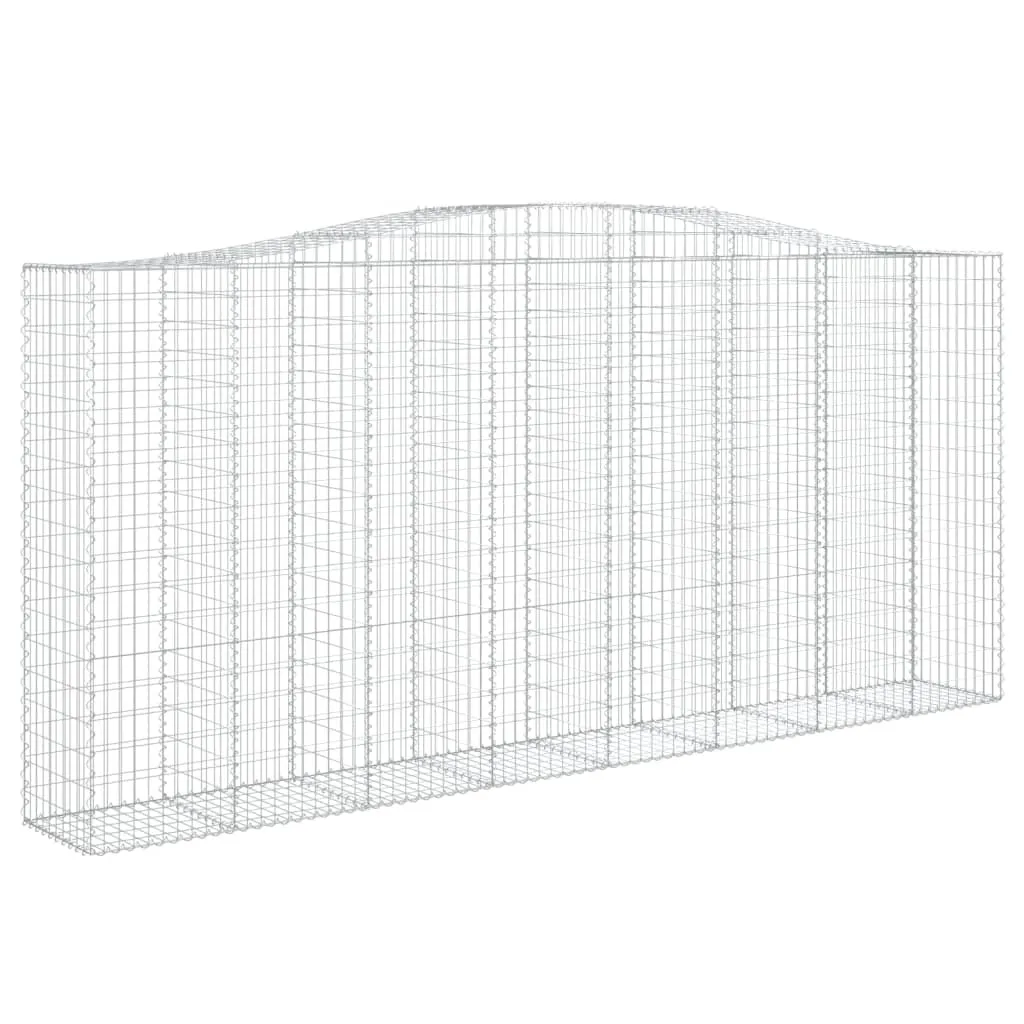 Gabion en Fer Galvanisé 400x50x200 cm Résistant à la Corrosion avec Arc