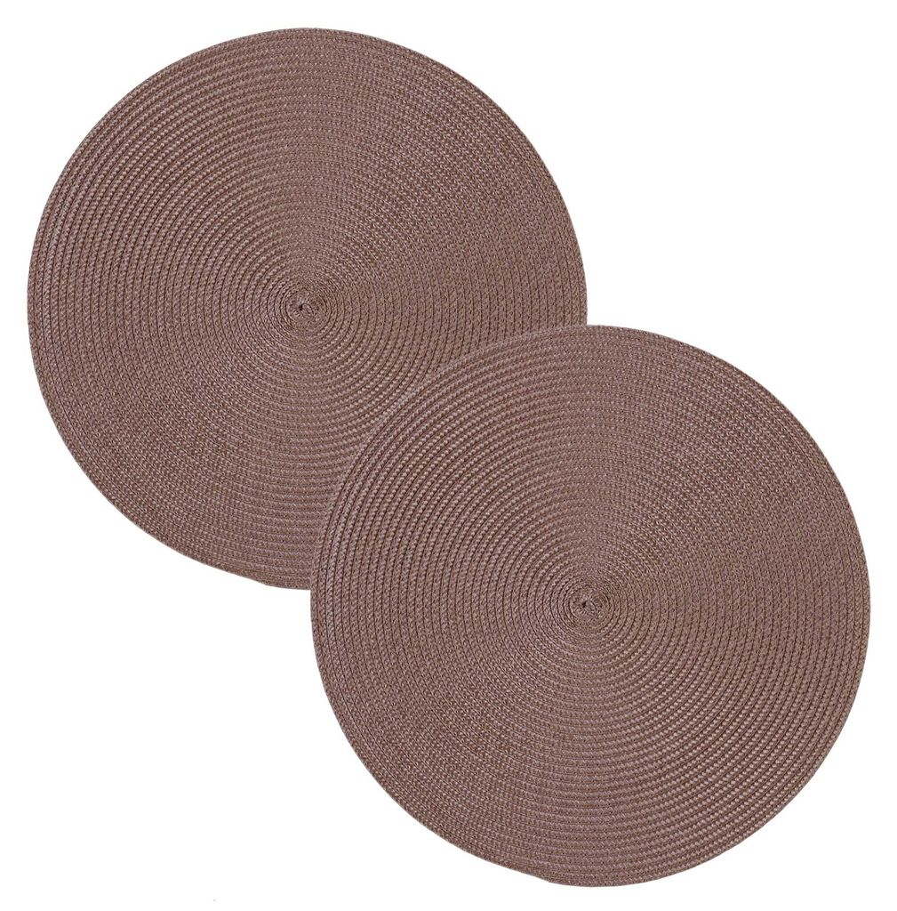 Tischset 2er Set Schoko rund 35 cm Ø Platzset abwaschbar Produktbild 
