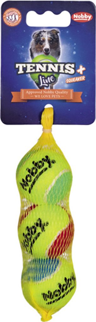 Tennisball mit Squeaker, XS Ø4,5cm, 3er Netz Produktbild 