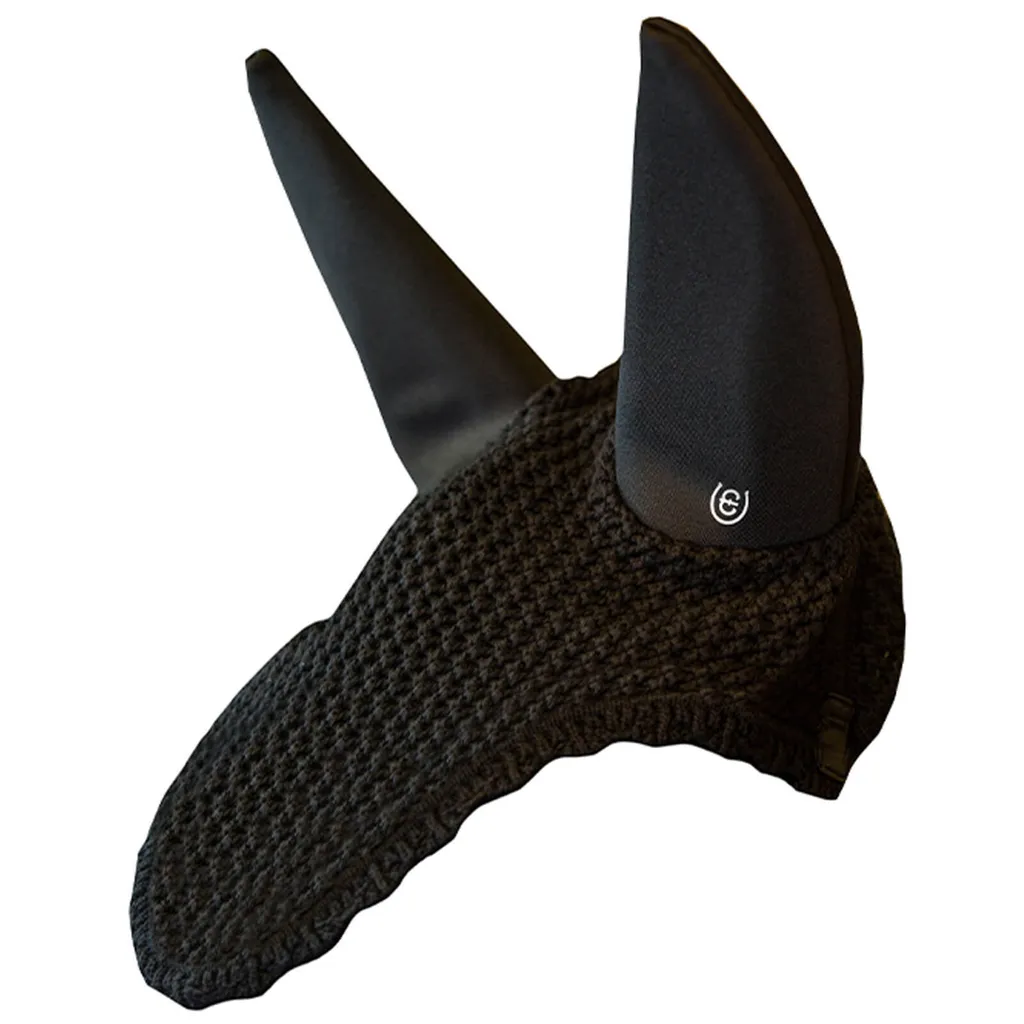 Bonnet insonorisé et anti-mouches cheval Equestrian Stockholm Noir FS