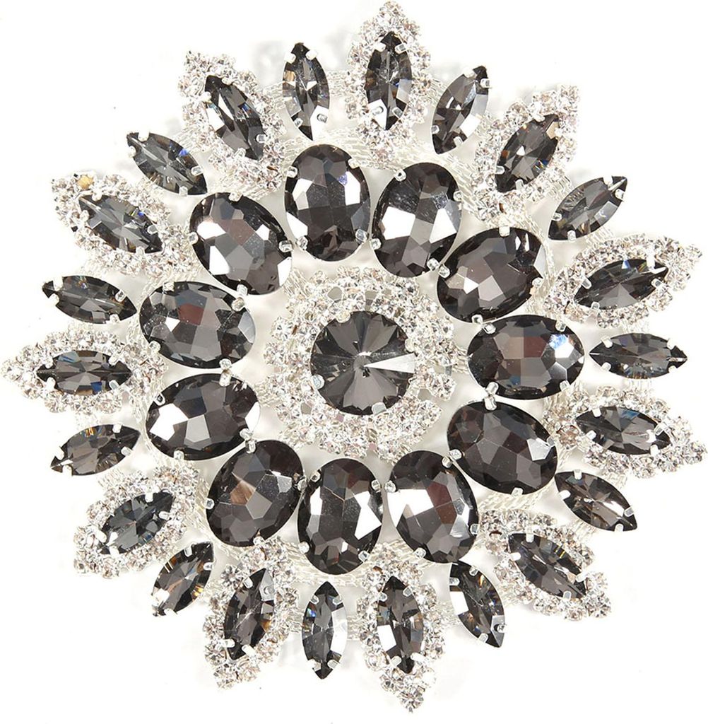 Kristallglas-Strasssteine, Dekoration, DIY-Kleidungszubehör (transparente graue silberne Basis)