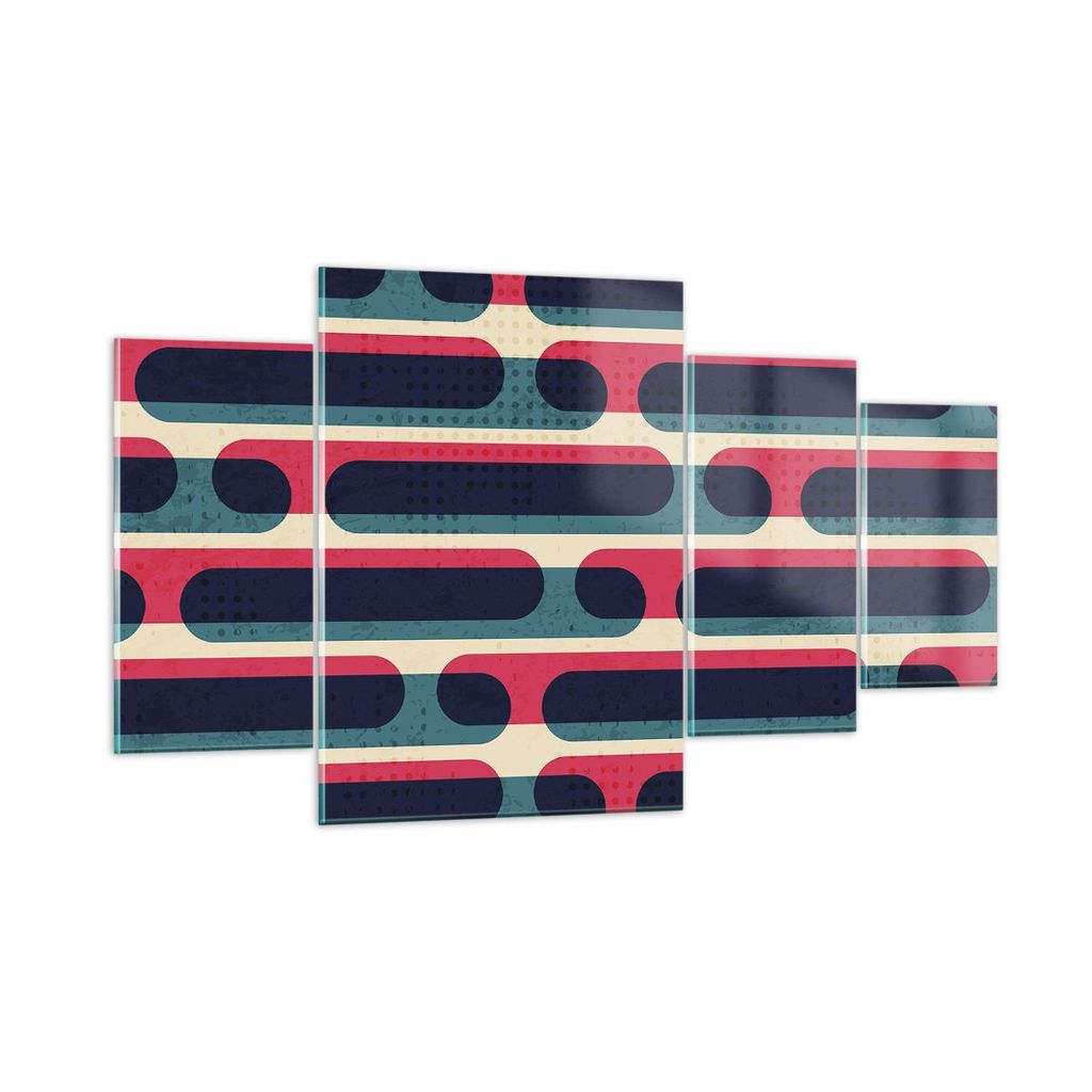 Bilder auf glas - 4 Teile - Abstraktion Muster Modern - 160x90cm - Glasbilder - Wandbilder - Bilder - zum Aufhängen bereit - Wanddekoration aus Gl...