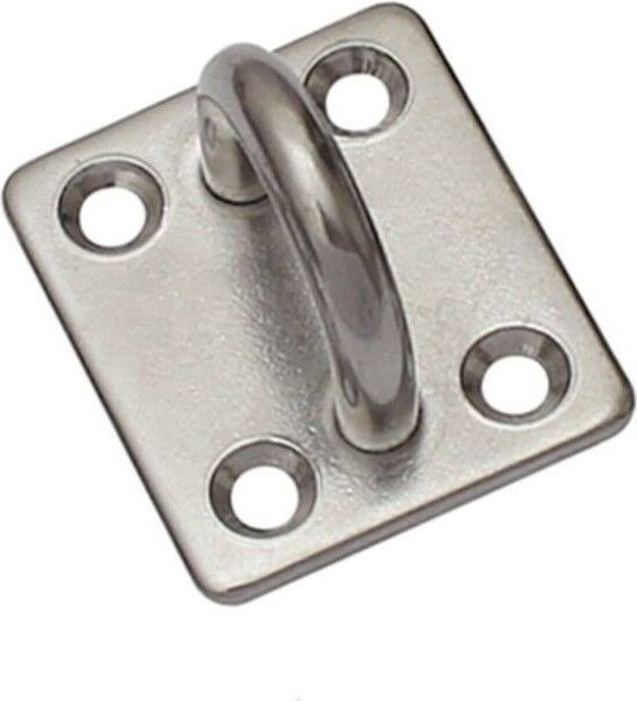 Edelstahl Augplatte Zurröse Deckenhaken Wandöse Ösenplatte Augenplatte Bügel Öse B 46x36mm