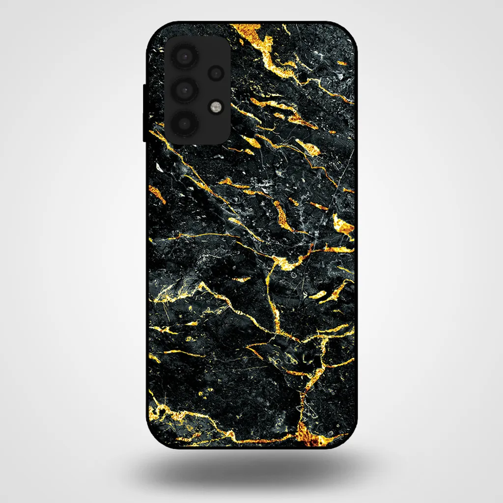 Smartphonica Custodia per Samsung Galaxy A32 5G con stampa in marmo - Custodia posteriore in TPU con design in marmo - Oro Nero
