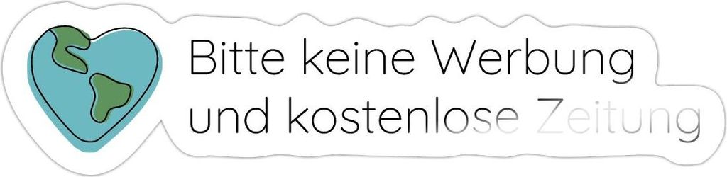 Spreadshirt Bitte Keine Werbung Und e Zeitung Sticker Aufkleber, 10 x 10 cm, Weiß glänzend