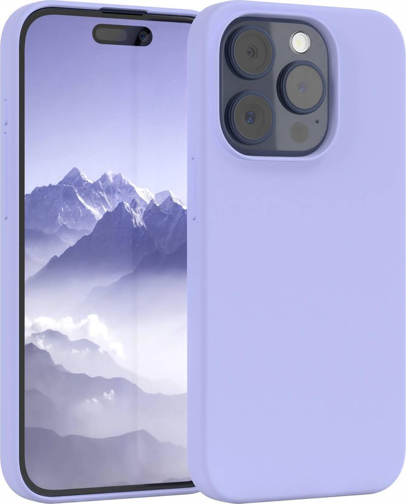 EAZY CASE Silikonhülle für Apple iPhone 15 Pro Silikon Backcover Schutz in Violett