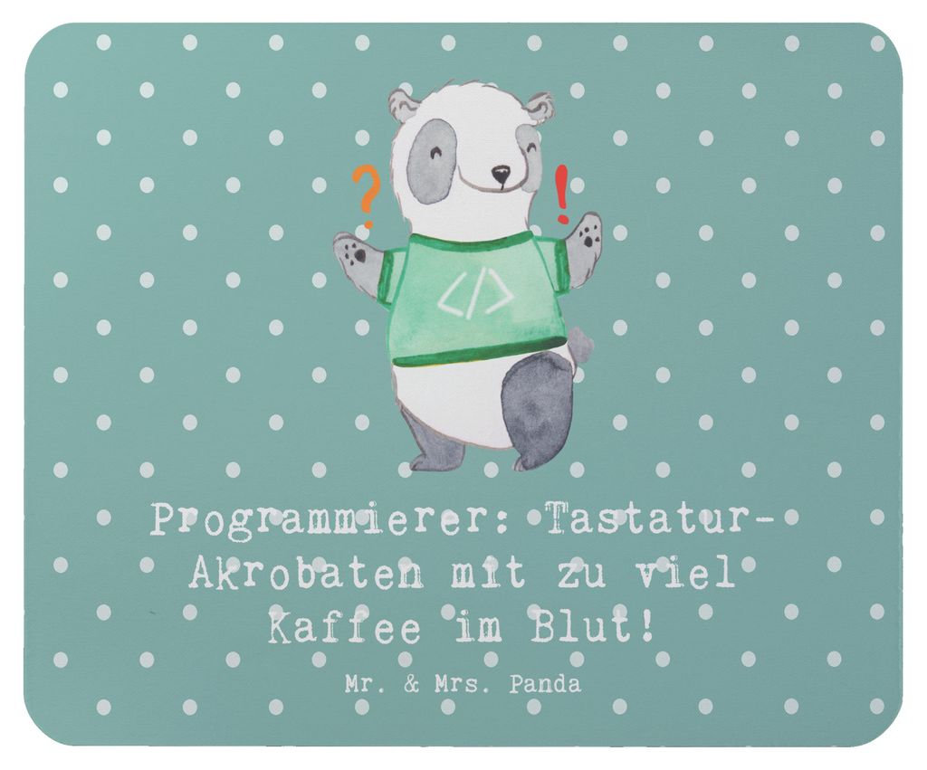 Mr. & Mrs. Panda Mauspad Programmierer Kaffeeheld - Meeresbrise - Geschenk, Berufsliebe, Bürogeschenke, Virtuosen, handgefertigte Geschenke, Mouse...