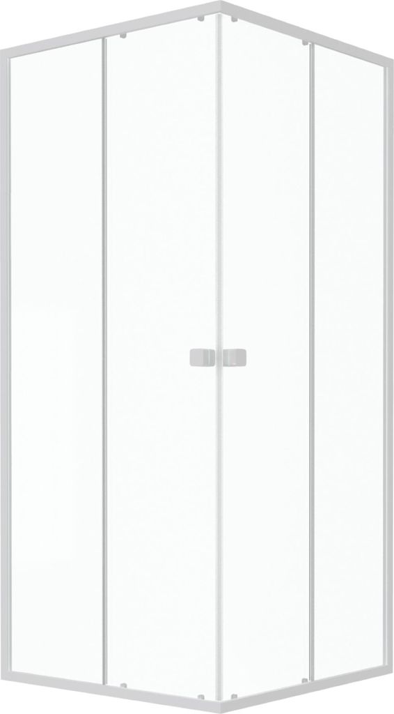 Porte de douche carrée blanc extensible 77 à 90cm de Image du produit 
