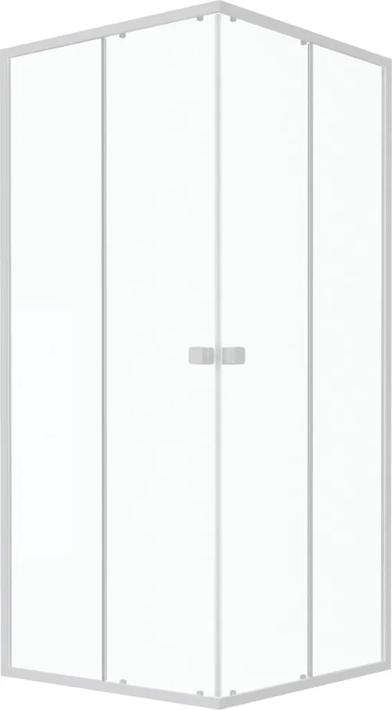 Porte de douche carrée WHITY blanc extensible de 77 à 90 cm en verre