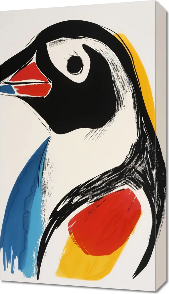 Quadro 40x70 cm Ritratto Uccello - Stampa su Tela Telaio Legno Pronto