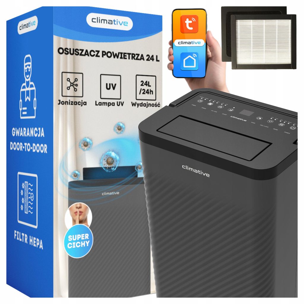 Osuszacz powietrza 20l /24l oczyszczacz 2w1 Climative DH-24 Zdjęcie produktu 