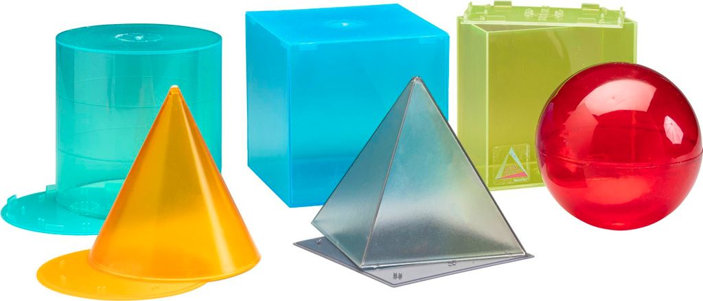 Wissner aktiv lernen Lernspielzeug Körperformensatz transparent in 6 Farben (6 Teile), Geo-Körper