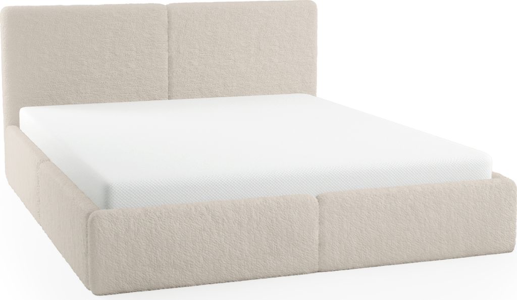 FEDVE Polsterbett Doppelbett Riberia Slim Bett mit Bettkasten 120x200