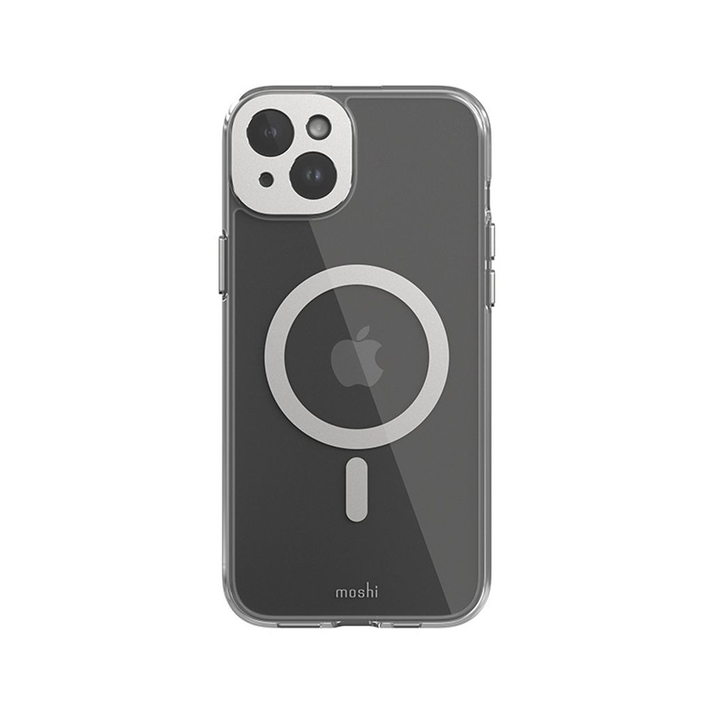 Moshi, MagSafe Hülle iPhone 15 Plus iGlaze mit Kamera-Schutz, Silber