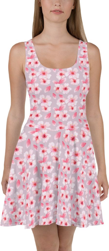 Mr. & Mrs. Panda Kleid Kirschlüten Meer XXXL - Weiß - Geschenk, Blumen, Damen-Sommerkleid, Kirschblüten, Damenkleid, Sommerkleid, Muster, Blüte...