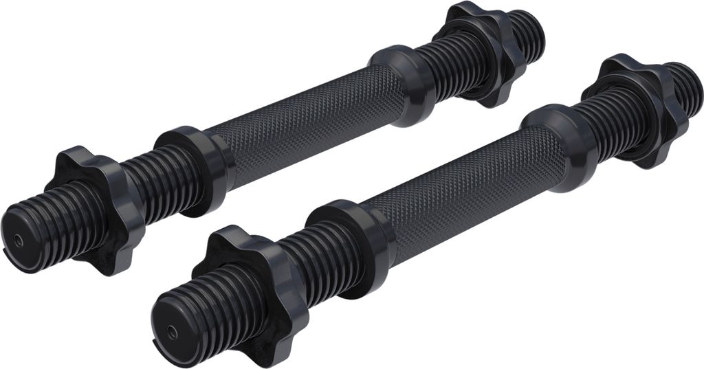 GORILLA SPORTS Kurzhantelstangen - 2er Set, Länge 35cm, Ø 30mm, mit 4 Sternverschlüsse, Griff gerändelt, Verchromt, Schwarz - Hantelstangen, ...