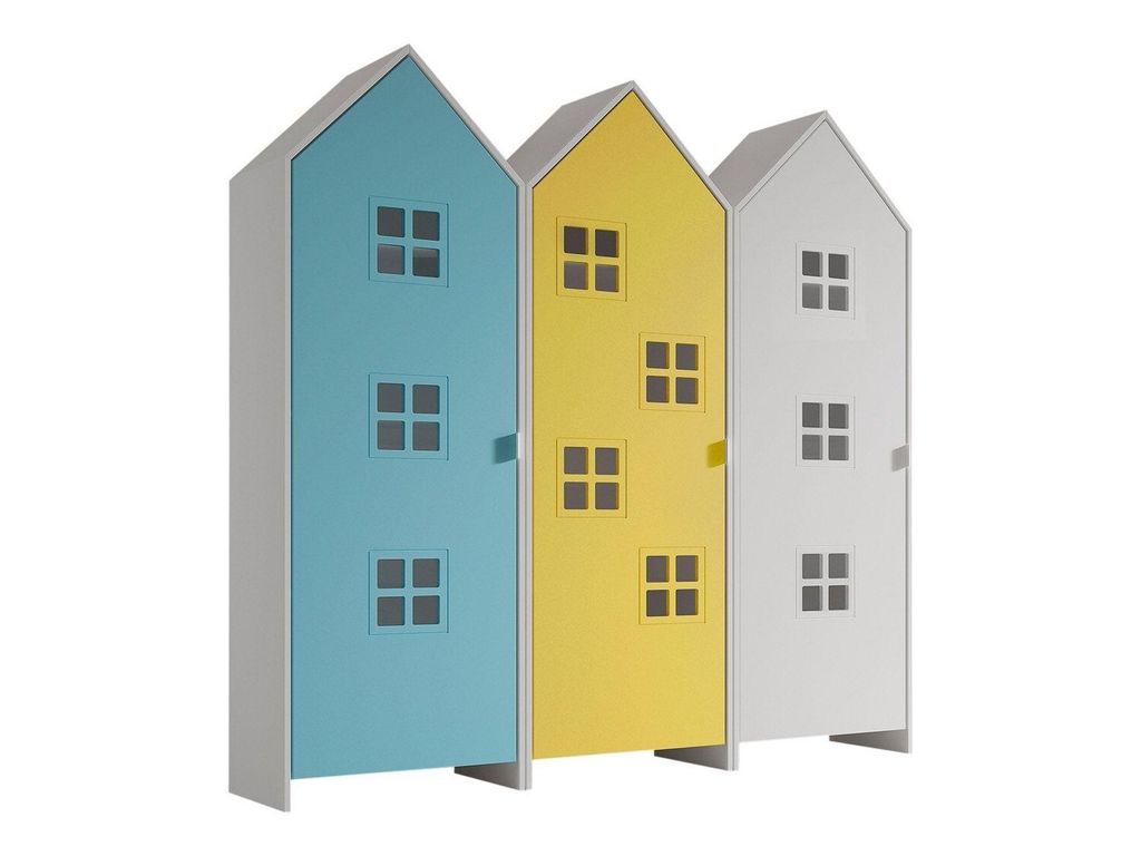 Schrank Casami Bruges 37 x 172,8 x 171,3 cm MDF Blau Gelb Weiß