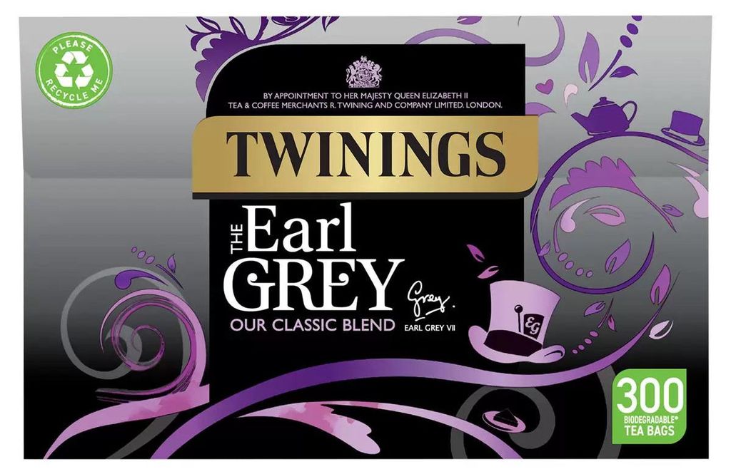 Twinings Earl Grey Schwarztee-Teebeutel, klassische Produktbild 