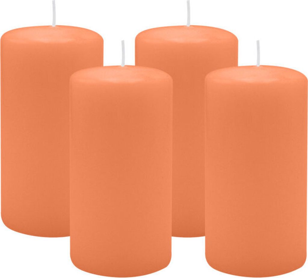 4er Set Adventskranzkerzen Lachs Ø 60 x 100 mm Produktbild 