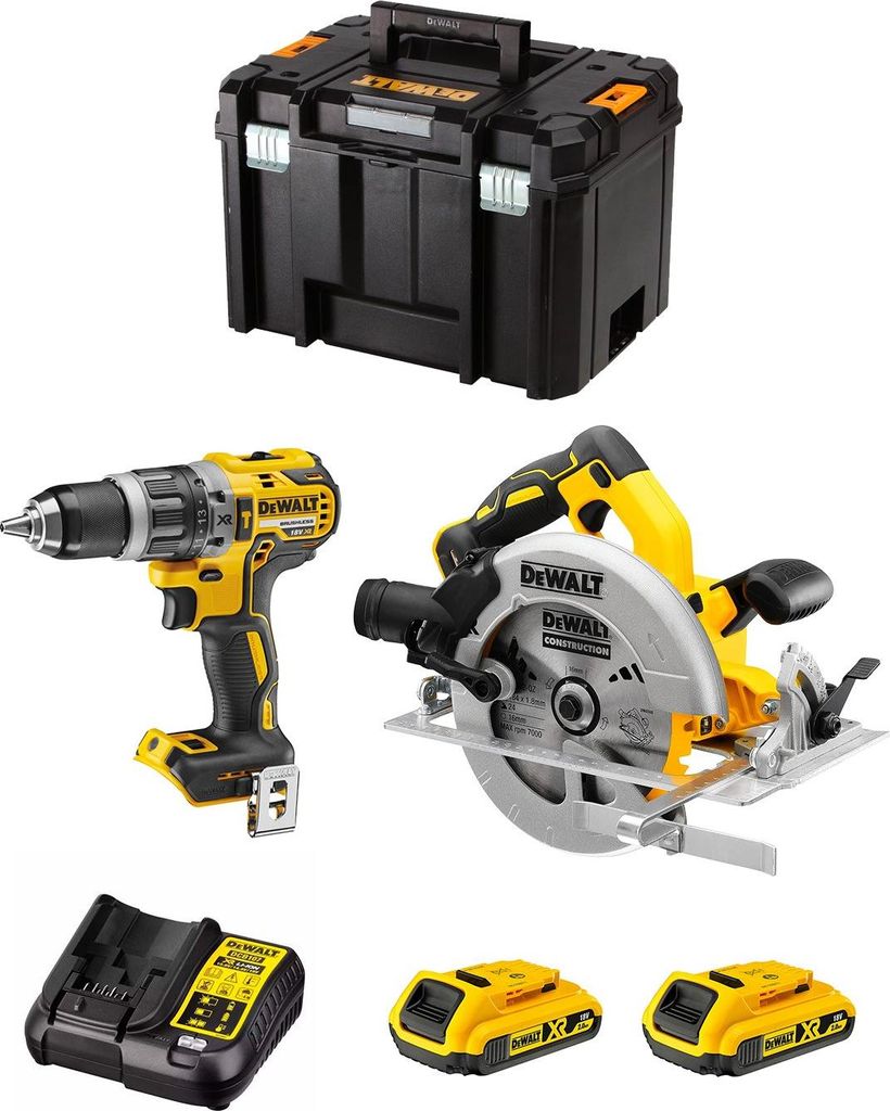 DeWALT Kit DWK203 (DCD796 + DCS570 + 2 x 2,0 Ah + DCB107 + TSTAK VI)