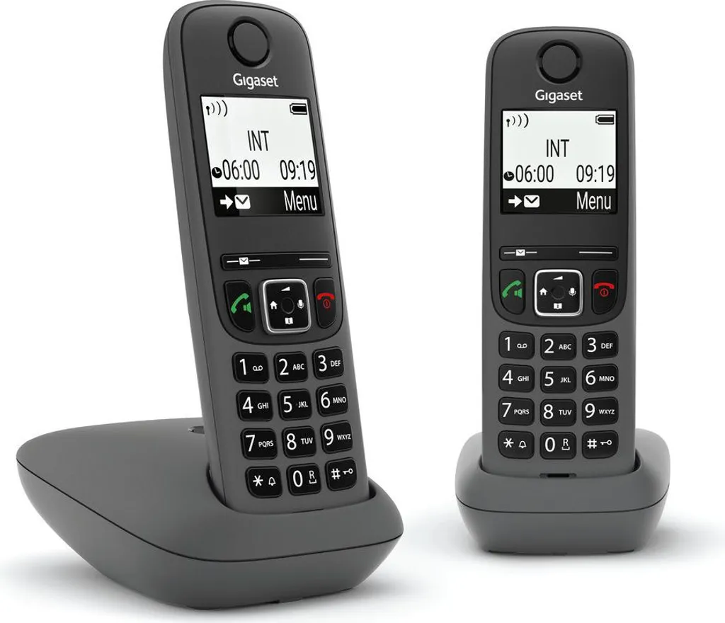 Gigaset As490 Duo Telefono Cordless Doppio Vivavoce Black