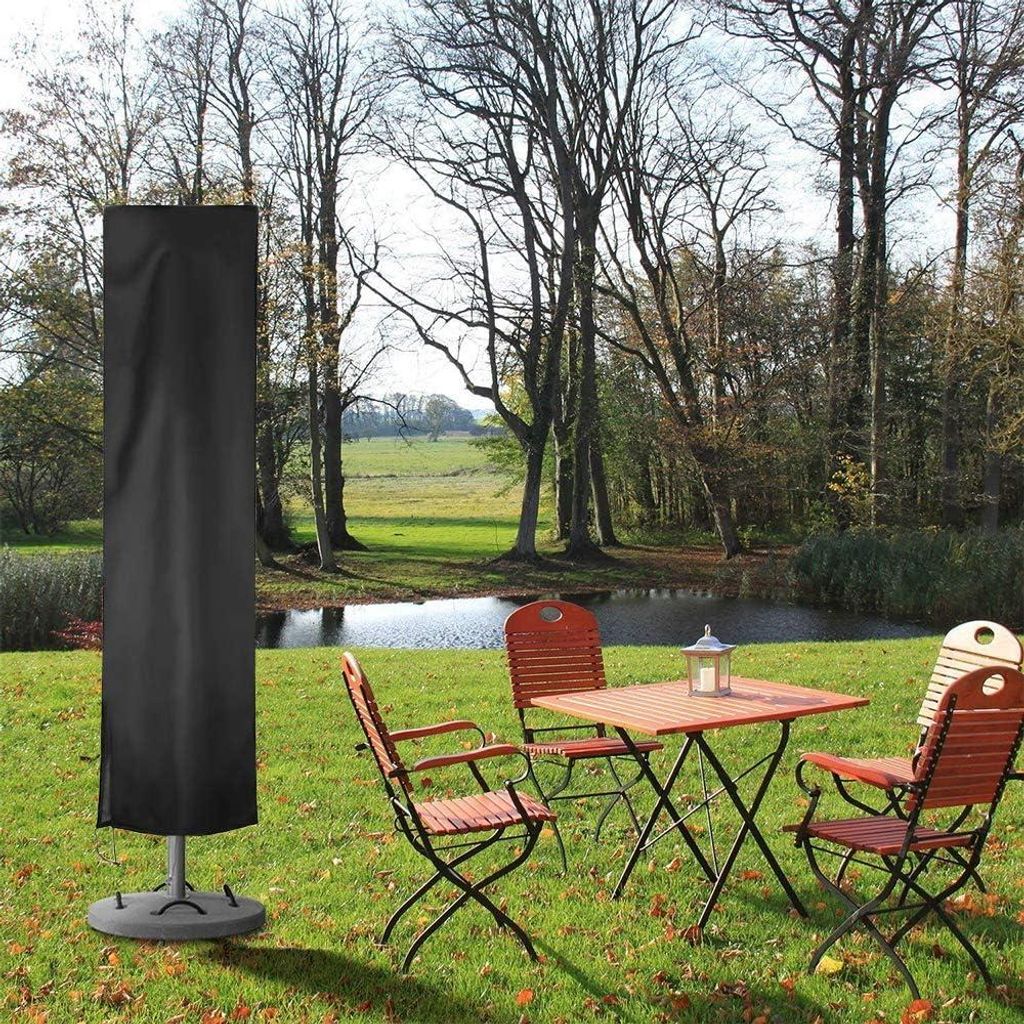 Parasolhülle - Schutzhülle mit Reißverschluss - atmungsaktives 210D Oxford - Garten Sonnenschirmhüllen - Zugband und Aufbewahrungstasche - Wass...