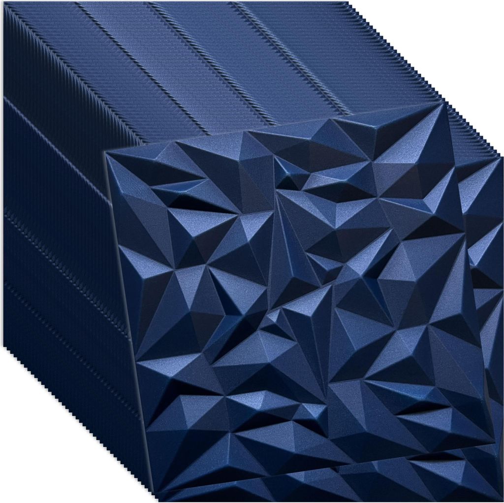 Verdico | 3D Wandpaneel Polystyrol - 50x50 cm - Granatblau - Stilvolles Design - 48 Stück für kreative Raumgestaltung, Wand- & Deckenverkleidung