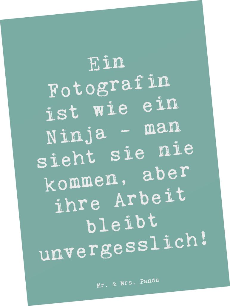 Mr. & Mrs. Panda Postkarte Spruch Fotografin Ninja - Produktbild 