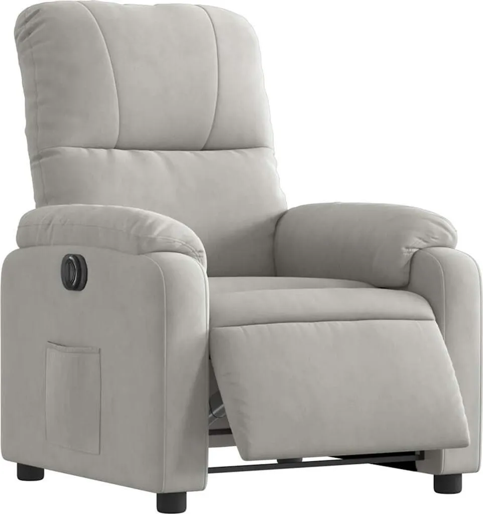 Fauteuil relax électrique vidaXL gris clair en tissu microfibre modern
