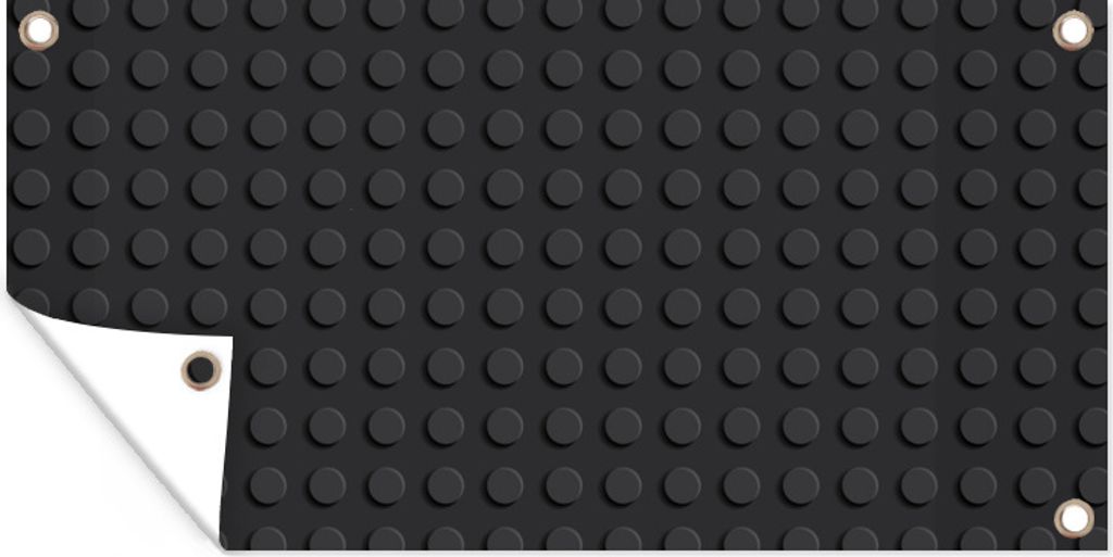 MuchoWow 160x80 cm Outdoor-Poster Gartendeko Sichtschutz Garten Poster für den Garten Lego - Bild - Schwarz