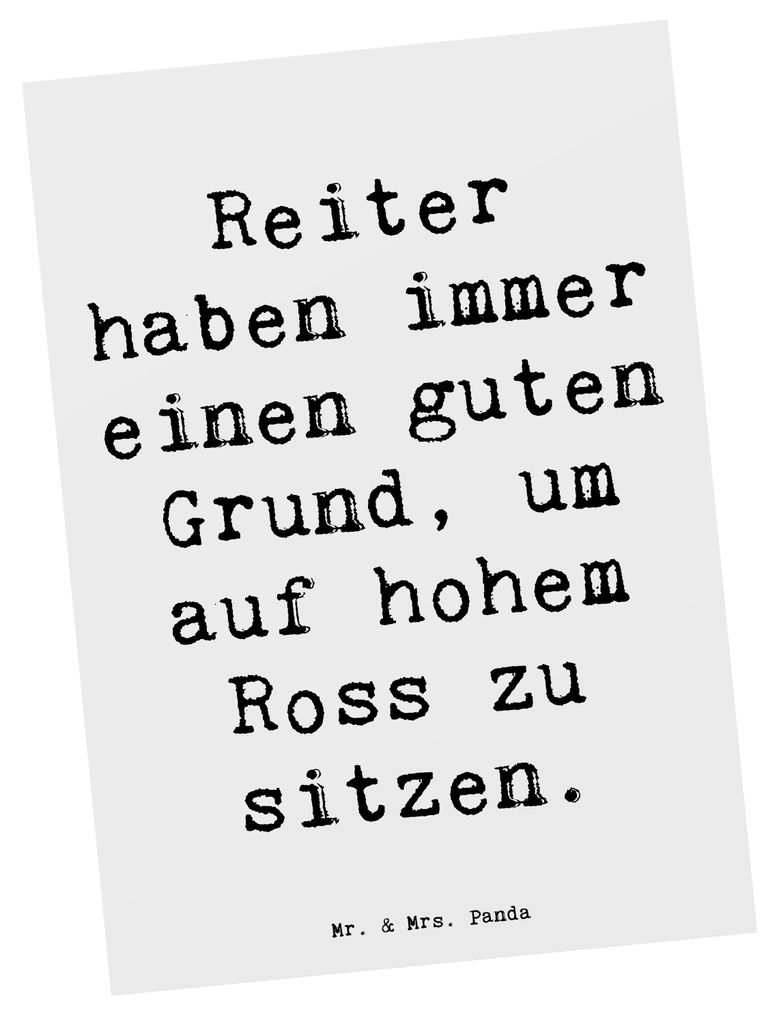 Mr. & Mrs. Panda Postkarte Spruch Reitsport Stolz - Weiß - Geschenk, Ansichtskarten, Pferdesport, Postkarten, Ansichtskarte, guten Grund, Sportler...