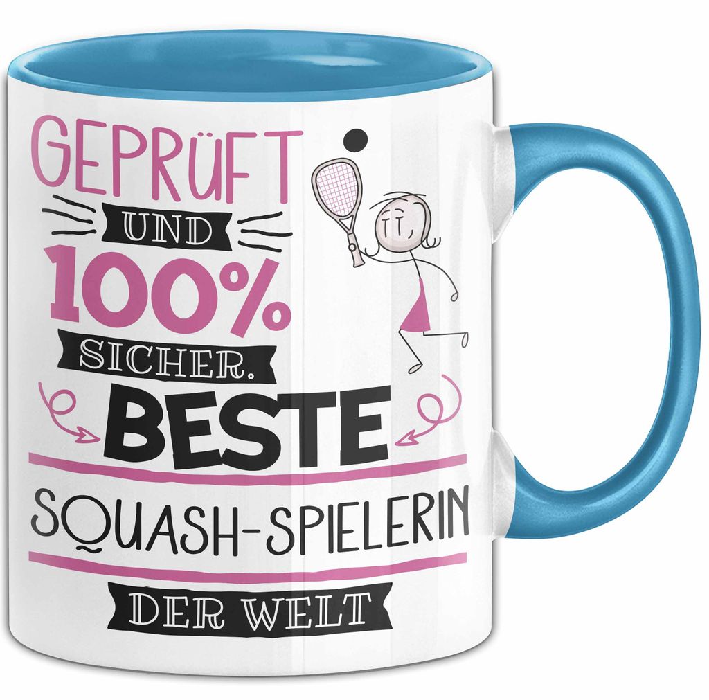 Beste Squash-Spielerin Der Welt Tasse Geschenk für Eine Squash-Spielerin Und Sicher Geschenkidee Geburtstag Weihnachten (Blau)