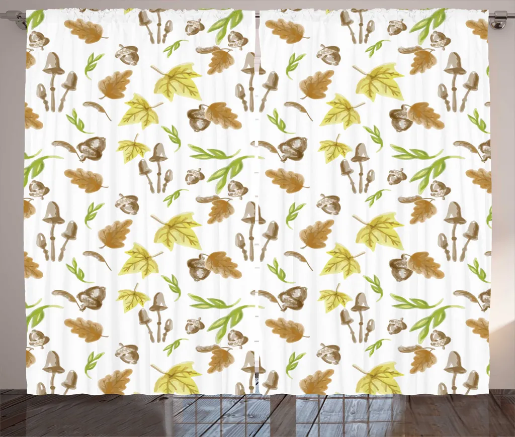 Grand rideau de salon décoratif 280 x 225 cm motif nature et forêt